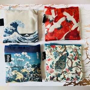 LOQI KATSUSHIKA HOKUSAI MUSEUM COLLECTION REUSABLE BAGS | SET OF 4 | NEW | RARE
